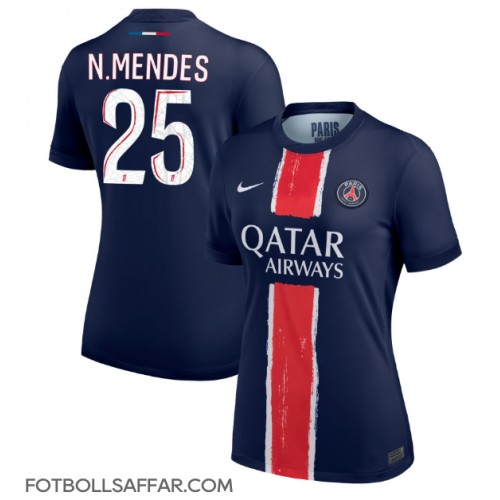 Paris Saint-Germain Nuno Mendes #25 Hemmatröja Dam 2024-25 Kortärmad